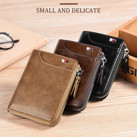 🎁 Men's Leather Zip Wallet (RFID Protected)✨