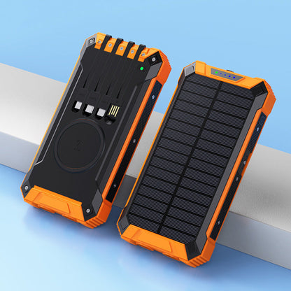 Outdoor mobile power solar charging, 20000mAh, wireless and durable for camping!