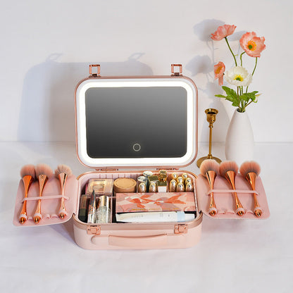 Portable Makeup Bag with LED Mirror