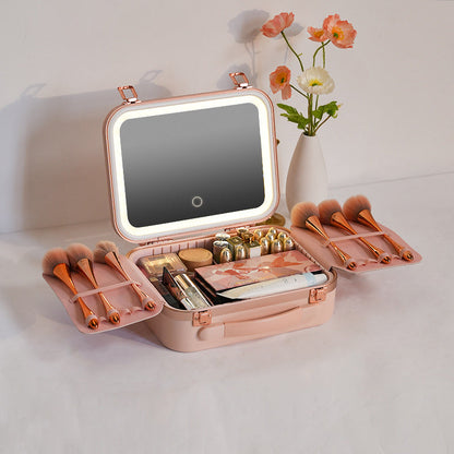 Portable Makeup Bag with LED Mirror