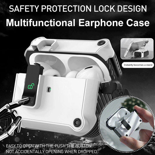 Secure Lock Earphone Case with Lanyard