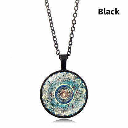 45cm Mandala Necklace with Glass Cabochon