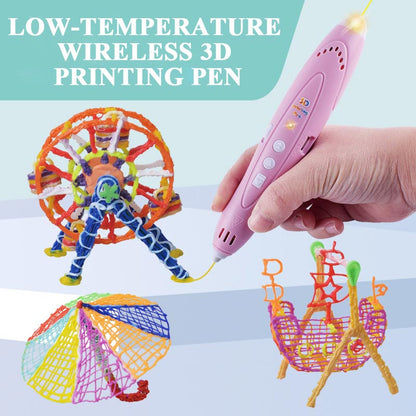 Low-temperature Wireless 3D Printing Pen with 6m PCL Filament