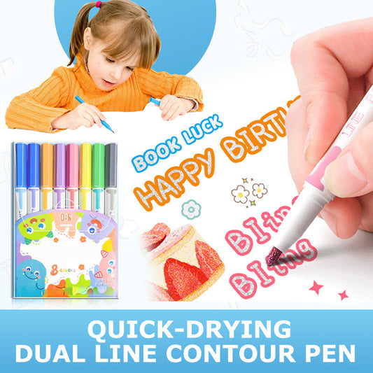 Smooth Quick-Drying Dual Line Contour Pen