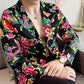 Men's Distinctive Peony Printed Blazer with Colorful Accents