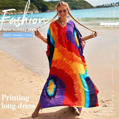 Print Beach Cover-up Long Dress